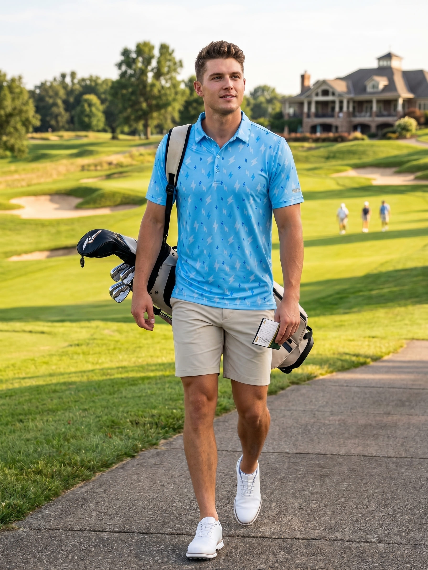 Good Game Golf Shirt Blue Cross